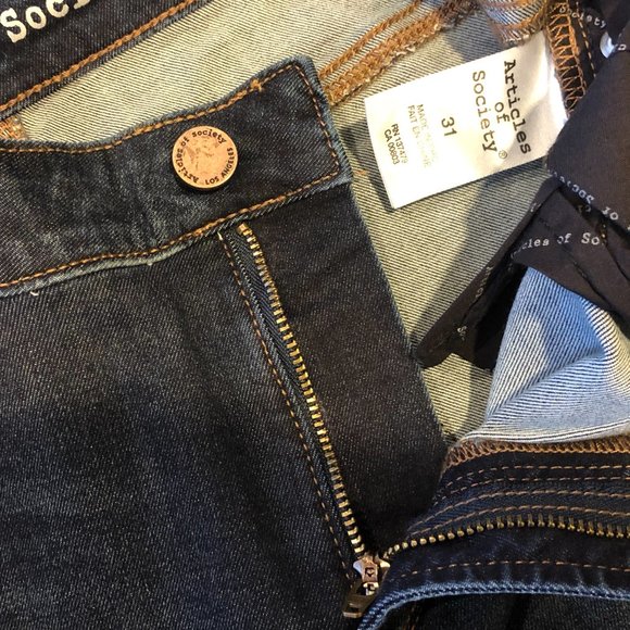 Super cute 🦋 Articles of Society Sarah Butterfly 🦋 Raw Hem Jeans ~ NEW 🦋 - Picture 3 of 16